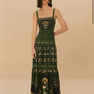 FARM Rio Green Floral Maxi Dress